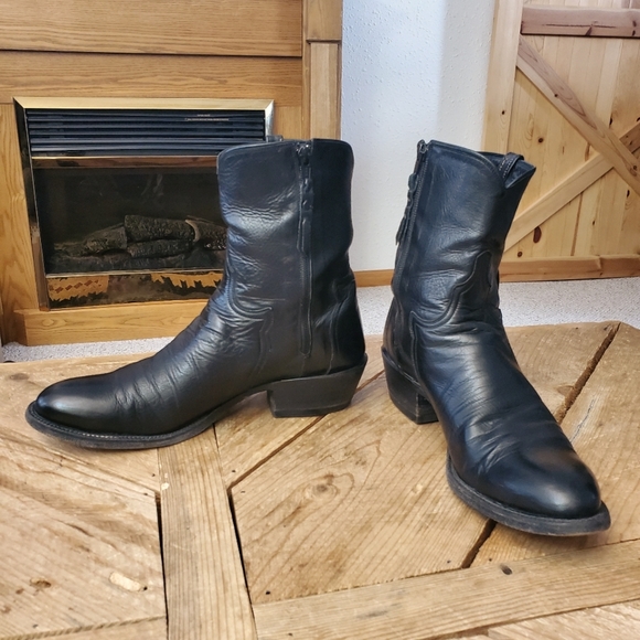 Lucchese Other - Lucchese Classics Rare Matador Black Zip Up Boots - Buffalo Calf Skin Men's 10 B